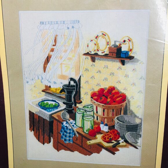 1984 SUNSET STITCHERY Country Kitchen #2372 Vintage UNUSED Needlepoint Kit - Picture 4 of 10